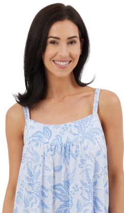 Indigo Sky 100% Cotton Lucia Floral Range Double Strap Chemise